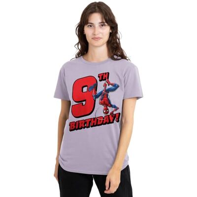 Spider-Man mandarin creative ltd Spindelmannen födelsedag 9 damer t-shirt, lavendel, XX-Large, Lavendel, XXL Spider-Man mandarin creative ltd Spindelmannen födelsedag 9 damer t-shirt, lavendel, XX-Large, Lavendel, XXL