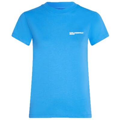 KARL LAGERFELD JEANS , Dam, Slim Kortärm Essential Logo T-Shirt, Slim Fit, Blå, XL KARL LAGERFELD JEANS , Dam, Slim Kortärm Essential Logo T-Shirt, Slim Fit, Blå, XL