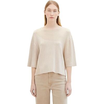 TOM TAILOR damtröja, 34929 – benvit beige jacquard, XL TOM TAILOR damtröja, 34929 – benvit beige jacquard, XL