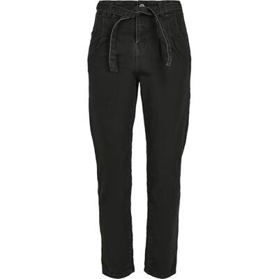 Urban Classics dam dam hög midja stickad denim chinos byxor Urban Classics dam dam hög midja stickad denim chinos byxor
