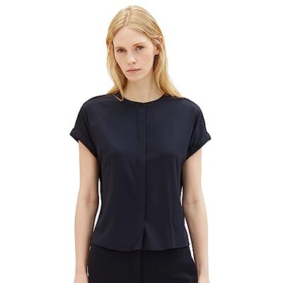 TOM TAILOR dam basic kortärmad blus, 10668-sky Captain Blue, 42 TOM TAILOR dam basic kortärmad blus, 10668-sky Captain Blue, 42
