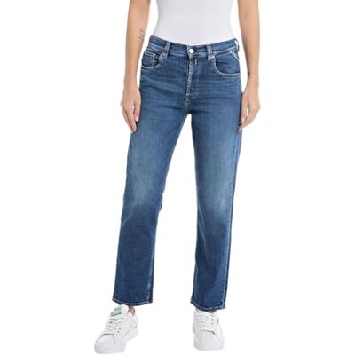 Replay Dam rak passform jeans Maijke, 009 medium blå, 25W / 28L Replay Dam rak passform jeans Maijke, 009 medium blå, 25W / 28L