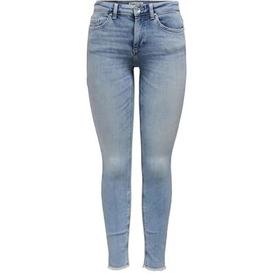 ONLY Onlblush Mid Skin ANK Rw DNM Cro349 Noos, Ljus medium blå denim, 32/XXS/L ONLY Onlblush Mid Skin ANK Rw DNM Cro349 Noos, Ljus medium blå denim, 32/XXS/L