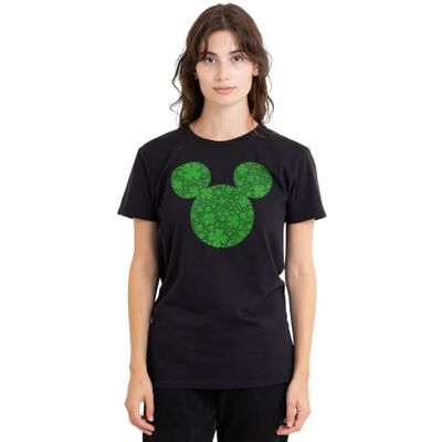 Mickey Mouse mandarin creative ltd Musse Pigg St Patrick's Day Shamrock Ears dam t-shirt, svart, XX-Large, Svart, XXL Mickey Mouse mandarin creative ltd Musse Pigg St Patrick's Day Shamrock Ears dam t-shirt, svart, XX-Large, Svart, XXL