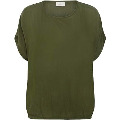 KAFFE Dam blus shorts badärmar rund hals elastisk fåll lös passform, Druvblad, 36 KAFFE Dam blus shorts badärmar rund hals elastisk fåll lös passform, Druvblad, 36