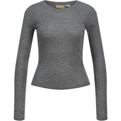 JJXX JACK&JONES JXZOE STR LS ull Tee JRS SN, Medium grå melerad, M JJXX JACK&JONES JXZOE STR LS ull Tee JRS SN, Medium grå melerad, M