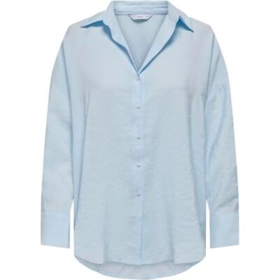 ONLY Onlzazima L/S lös skjorta WVN, Chambray Blue, S ONLY Onlzazima L/S lös skjorta WVN, Chambray Blue, S