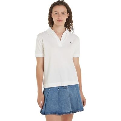 Tommy Hilfiger dam RLX öppen placket Lyocell Polo Ss S/S pikétröjor, vit, XXL, Ecru, XXL Tommy Hilfiger dam RLX öppen placket Lyocell Polo Ss S/S pikétröjor, vit, XXL, Ecru, XXL
