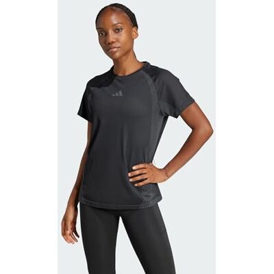 adidas Kobiety Seamless Knitted T-Shirt, black/grey six, M adidas Kobiety Seamless Knitted T-Shirt, black/grey six, M