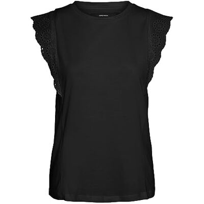 VERO MODA kvinnors Vmhollyn ss Top Ga Noos blus, Svart, M VERO MODA kvinnors Vmhollyn ss Top Ga Noos blus, Svart, M