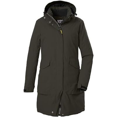 Killtec Dam vattentät parkas/kappa med avtagbar huva Damen Funktionsparka, dunkeloliv, 38, 43284-000 Killtec Dam vattentät parkas/kappa med avtagbar huva Damen Funktionsparka, dunkeloliv, 38, 43284-000