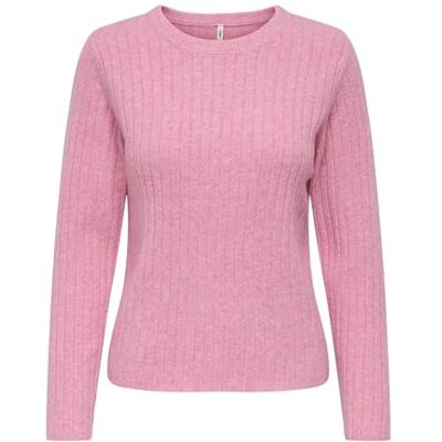 ONLY Onljeanett Life Ls Rib O-Neck Cc KNT, Havsrosa, XL ONLY Onljeanett Life Ls Rib O-Neck Cc KNT, Havsrosa, XL