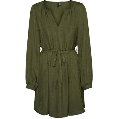 VERO MODA Vmmeloney Ls Short Volume Dress WVN Ga miniklänning, Cypress/detalj: melerad, XS VERO MODA Vmmeloney Ls Short Volume Dress WVN Ga miniklänning, Cypress/detalj: melerad, XS