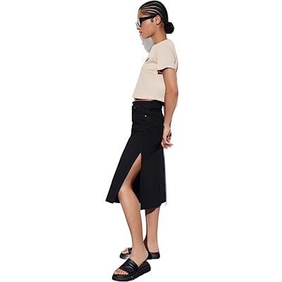 Trendyol Dam dam midi linje denim kjol, svart, 38, Svart, 64 SE Trendyol Dam dam midi linje denim kjol, svart, 38, Svart, 64 SE
