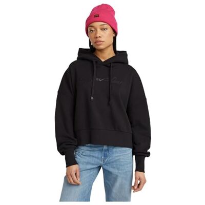 G-STAR RAW G-Script ovs Hooded Sweat, Svart (Dk Black D25168-d562-6484), M G-STAR RAW G-Script ovs Hooded Sweat, Svart (Dk Black D25168-d562-6484), M