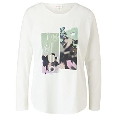 s.Oliver Kvinnors 2122517 T-shirt, Ecru, 44 s.Oliver Kvinnors 2122517 T-shirt, Ecru, 44