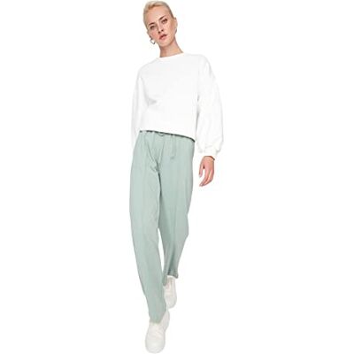 Trendyol Dam normal midja raka ben raka träningsbyxor, Blue, XS Trendyol Dam normal midja raka ben raka träningsbyxor, Blue, XS