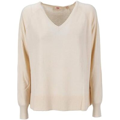 Levi's dam petal v-neck tröja tröja, Vit Svan, XS Levi's dam petal v-neck tröja tröja, Vit Svan, XS
