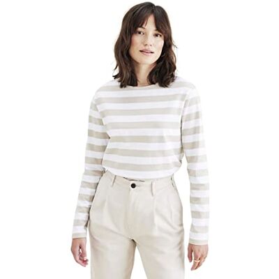 Dockers Dam T2 Boatneck Pismo Sahara khaki randig t-shirt, S, pismo sahara khaki stripe, S Dockers Dam T2 Boatneck Pismo Sahara khaki randig t-shirt, S, pismo sahara khaki stripe, S