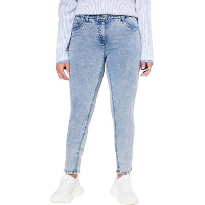 Ulla Popken dam stora storlekar överdimensionerade plus size jersey jeans sarah, smala ben, komfortlinning, ljusblå, 36W / 32L Ulla Popken dam stora storlekar överdimensionerade plus size jersey jeans sarah, smala ben, komfortlinning, ljusblå, 36W / 32L