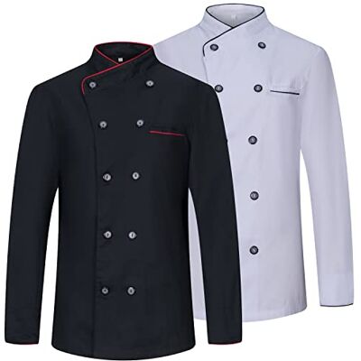 MISEMIYA Paket 2 st Kockjacka Kvinna Kock uniformer Kvinnor Jacka Kök Kvinna Ref.844, Blandad, 3XL MISEMIYA Paket 2 st Kockjacka Kvinna Kock uniformer Kvinnor Jacka Kök Kvinna Ref.844, Blandad, 3XL