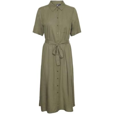 PIECES Pcpia 2/4 Midi Shirt Dress Noos, Djupt ljus grön, M PIECES Pcpia 2/4 Midi Shirt Dress Noos, Djupt ljus grön, M