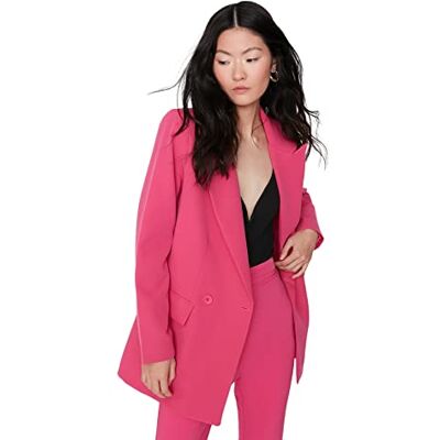 Trendyol Dam krage enkel vanlig blazer kappa, fuchsia, 62 Trendyol Dam krage enkel vanlig blazer kappa, fuchsia, 62
