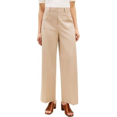 Tommy Hilfiger Dam Preppy bomull brett ben Chino WW0WW49002, beige, 34 Tommy Hilfiger Dam Preppy bomull brett ben Chino WW0WW49002, beige, 34