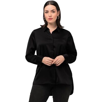 Ulla Popken Hemdbluse blus för kvinnor, Schwarz, 54/56 SE Ulla Popken Hemdbluse blus för kvinnor, Schwarz, 54/56 SE