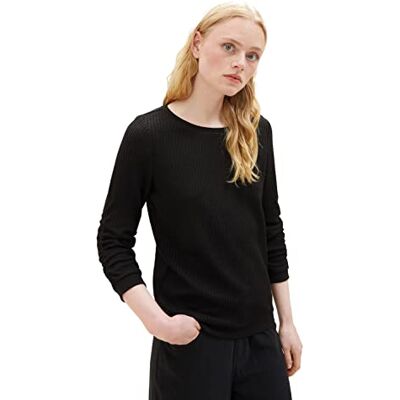 TOM TAILOR Denim Sweatshirt för kvinnor, 14482 – djup svart, M TOM TAILOR Denim Sweatshirt för kvinnor, 14482 – djup svart, M