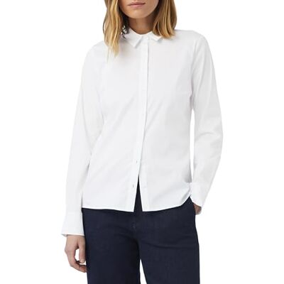 Comma blus av bomullsstretch, Vit, 36 Comma blus av bomullsstretch, Vit, 36