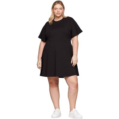 Tommy Hilfiger kvinnors CRV F&F C-NK t-shirt klänning SS svart 52, Svart, 52 Tommy Hilfiger kvinnors CRV F&F C-NK t-shirt klänning SS svart 52, Svart, 52
