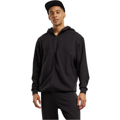Urban Classics Huvtröja för män, Scuba Zip Pocket Hoody, män huvtröja av Scuba-tyg med dragkedja, normal passform, svart, L Urban Classics Huvtröja för män, Scuba Zip Pocket Hoody, män huvtröja av Scuba-tyg med dragkedja, normal passform, svart, L