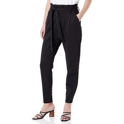 VERO MODA Bestseller A/S VMLUCCAEVA HR Paperbag Pant GA NOOS byxor, svart, XS/34, Schwarz, (XS) W x 34L VERO MODA Bestseller A/S VMLUCCAEVA HR Paperbag Pant GA NOOS byxor, svart, XS/34, Schwarz, (XS) W x 34L