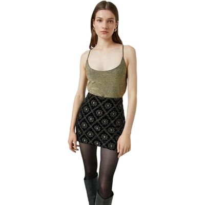 Koton kvinnor silvery linne U-hals cross strappy, Guld (199), S Koton kvinnor silvery linne U-hals cross strappy, Guld (199), S