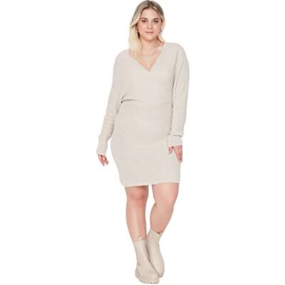 Trendyol Mini Jile Regular Dress för kvinnor, Beige, 5XL Trendyol Mini Jile Regular Dress för kvinnor, Beige, 5XL