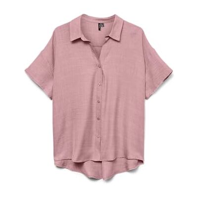 VERO MODA Vmmelaney Queeny Ss skjorta WVN Ga Noos, Korallrouge, M VERO MODA Vmmelaney Queeny Ss skjorta WVN Ga Noos, Korallrouge, M