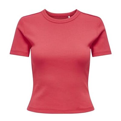 ONLY Onlval Life S/S O-Neck Top Cc JRS, tomato puree, XS ONLY Onlval Life S/S O-Neck Top Cc JRS, tomato puree, XS