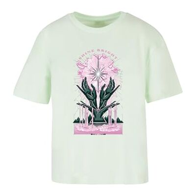 Dam-t-shirt, Shine Bright Tee, avslappnad t-shirt med fronttryck, normal passform, bomull, storlekar XS – 5XL, Lightmint, 3XL Dam-t-shirt, Shine Bright Tee, avslappnad t-shirt med fronttryck, normal passform, bomull, storlekar XS – 5XL, Lightmint, 3XL