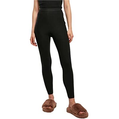 Urban Classics Damleggings, ribbstickade leggings, yogabyxor, svart, M, svart, M Urban Classics Damleggings, ribbstickade leggings, yogabyxor, svart, M, svart, M