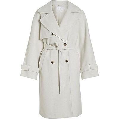 Vila NDRA L/S Coat/SU, Super Light Natural Melan, 40 Vila NDRA L/S Coat/SU, Super Light Natural Melan, 40