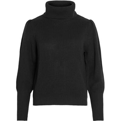 Vila Kvinnors VILOU ny rullhals L/S stickad topp/VOL tröja, svart, XS, svart, XS Vila Kvinnors VILOU ny rullhals L/S stickad topp/VOL tröja, svart, XS, svart, XS