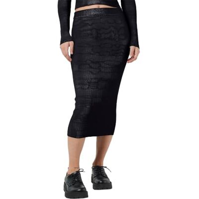NOISY MAY NMJAZ HW midiklänning knIT SKIRT FWD NOOS, svart, XL NOISY MAY NMJAZ HW midiklänning knIT SKIRT FWD NOOS, svart, XL