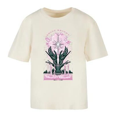 Dam-t-shirt, Shine Bright Tee, avslappnad t-shirt med fronttryck, normal passform, bomull, storlekar XS – 5XL, Vit, S Dam-t-shirt, Shine Bright Tee, avslappnad t-shirt med fronttryck, normal passform, bomull, storlekar XS – 5XL, Vit, S