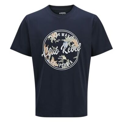JJ REBEL Jrebbastian Flower Shape Tee Ss O-hals, Sky Captain, M JJ REBEL Jrebbastian Flower Shape Tee Ss O-hals, Sky Captain, M