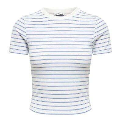 ONLY Dam Onllupe S/S Stripe Tee JRS topp med rund hals och korta ärmar och smal passform för din vårgarderob, molndansare, XL ONLY Dam Onllupe S/S Stripe Tee JRS topp med rund hals och korta ärmar och smal passform för din vårgarderob, molndansare, XL