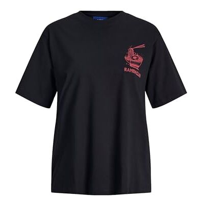 JACK & JONES Jxramen Loose Ss Tee Tg JRS, svart, XL JACK & JONES Jxramen Loose Ss Tee Tg JRS, svart, XL