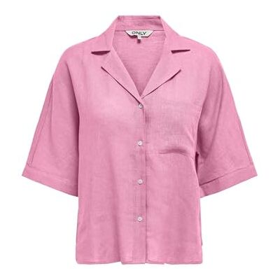 ONLY Onltokyo Life Ss Linne Bl Shirt Pnt Noos, Prisma rosa, XXS ONLY Onltokyo Life Ss Linne Bl Shirt Pnt Noos, Prisma rosa, XXS