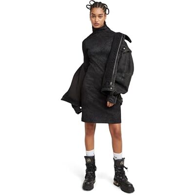 G-STAR RAW belagd ribbklänning, Svart (Dk Black/Shiny Black D25042-d799-9985), XXL G-STAR RAW belagd ribbklänning, Svart (Dk Black/Shiny Black D25042-d799-9985), XXL
