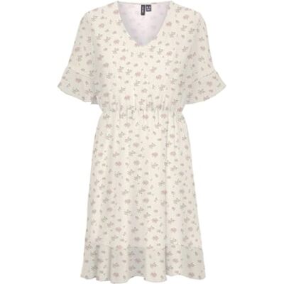 VERO MODA Vmsmilla 2/4 Short Dress WVN Ga, Ljus vit, M VERO MODA Vmsmilla 2/4 Short Dress WVN Ga, Ljus vit, M